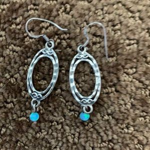 Sterling silver and opal earrings